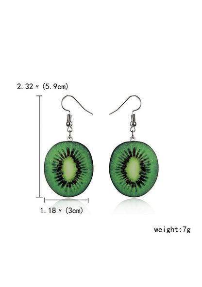 Acrylic Kiwi Y2K Earrings Cherrykitten