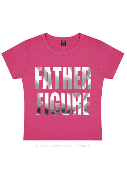 Father Figure Silver Foil Printed Y2K Baby Tee Cherrykitten