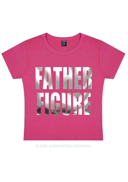 Father Figure Silver Foil Printed Y2K Baby Tee Cherrykitten