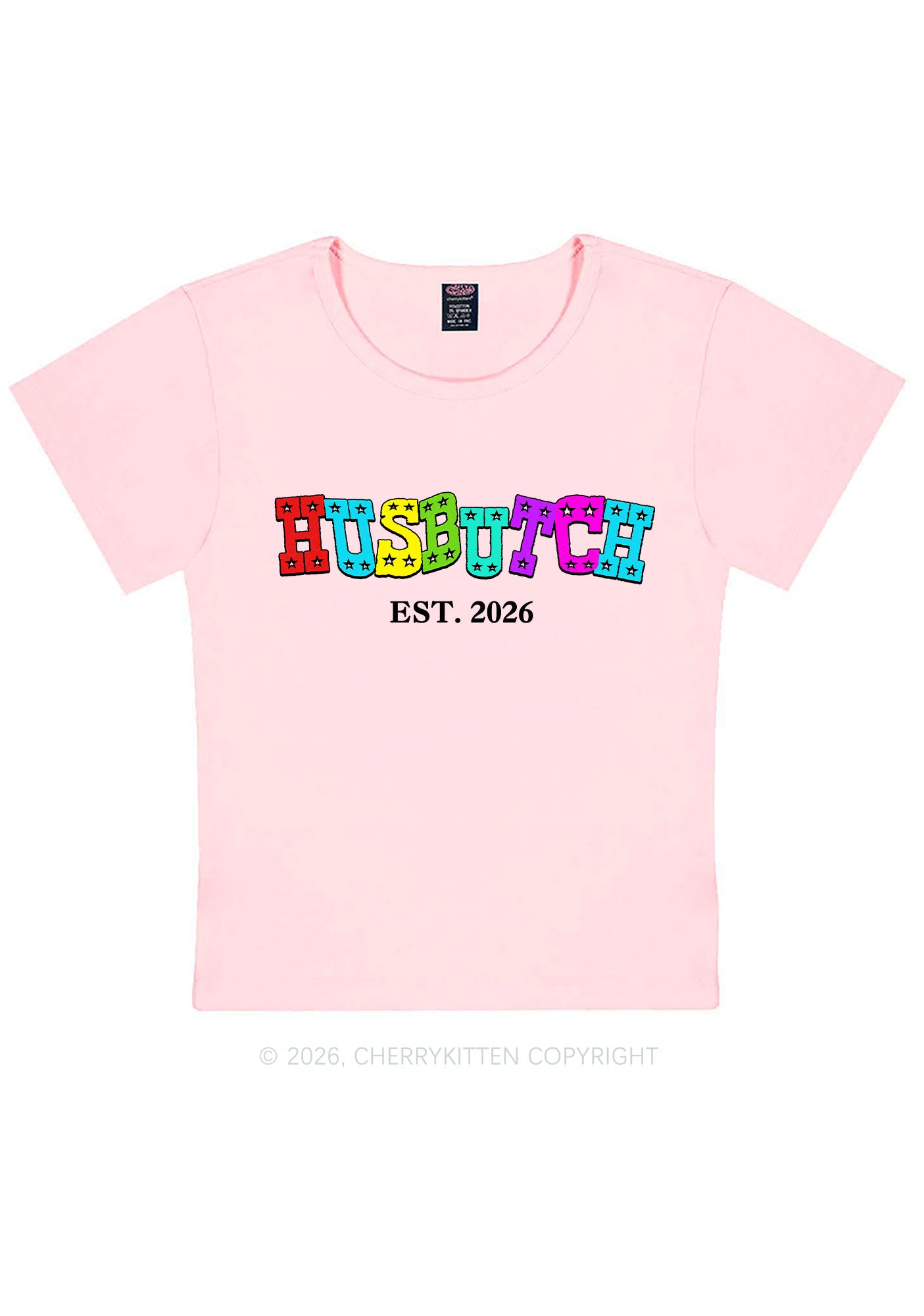 Custom Year Rainbow Husbutch Pride Y2K Baby Tee Cherrykitten