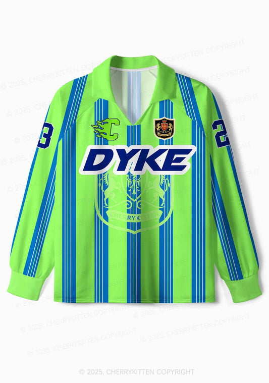 Custom Green DYKE Pride Y2K Sport Long Sleeve Jersey Shirts Cherrykitten