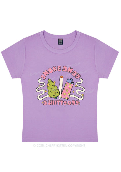 Smoke Away A Shixxy Day Y2K Baby Tee Cherrykitten