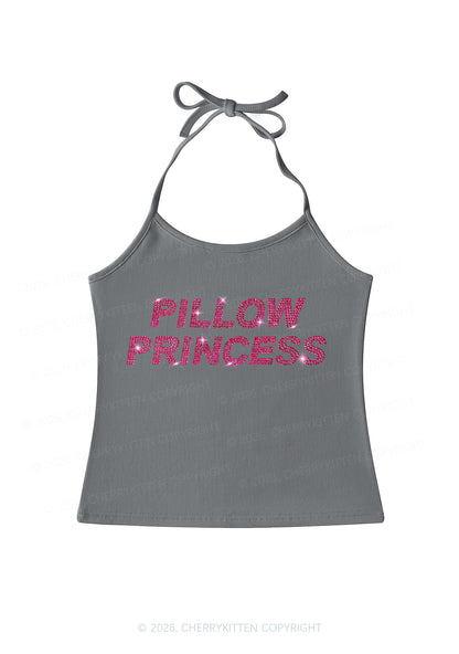 Rhinestone Pillow Princess Y2K Halter Neck Cami Cherrykitten