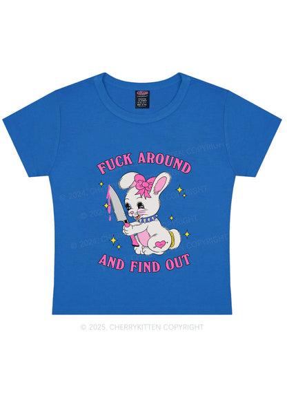 Fxxk Around Bunny Y2K Baby Tee Cherrykitten