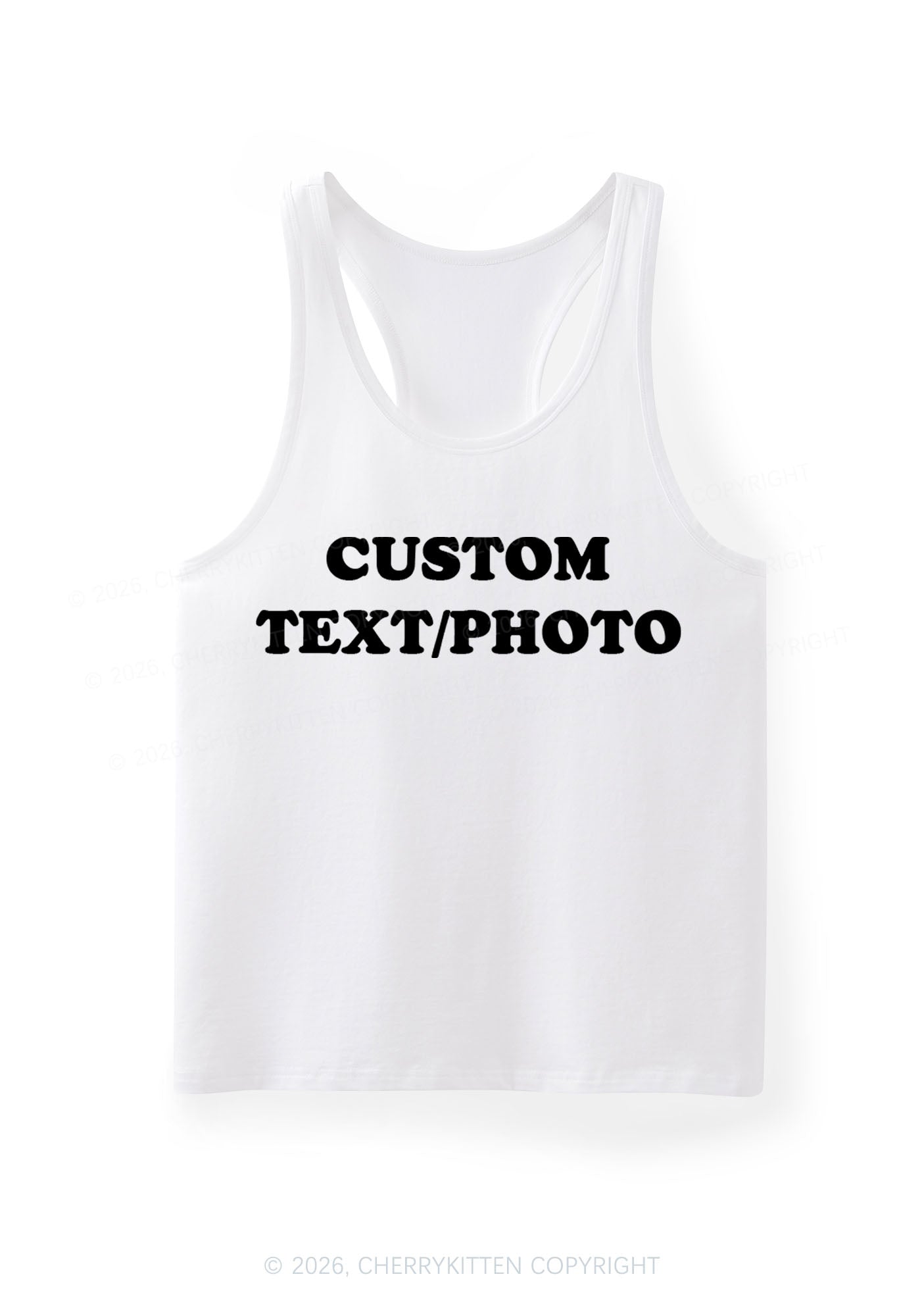 Custom Personalized Text Y2K Men Racerback Tank Top Cherrykitten