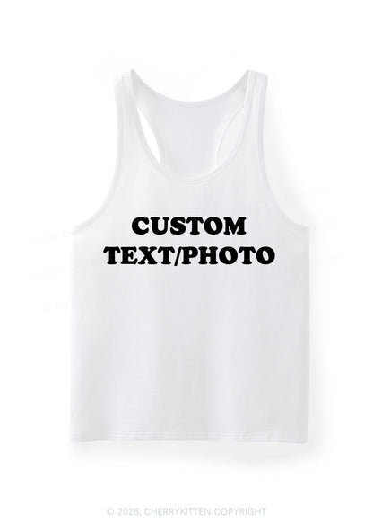 Custom Personalized Text Y2K Men Racerback Tank Top Cherrykitten
