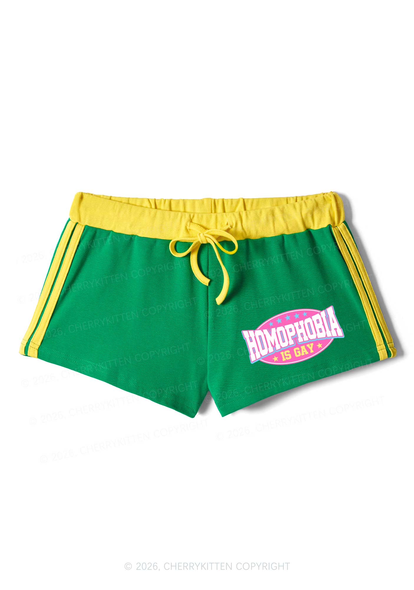 Homophobia Is Gay Pride Y2K Drawstring Mini Shorts Cherrykitten