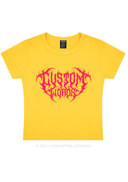 Custom Punk Words Y2K Baby Tee Cherrykitten