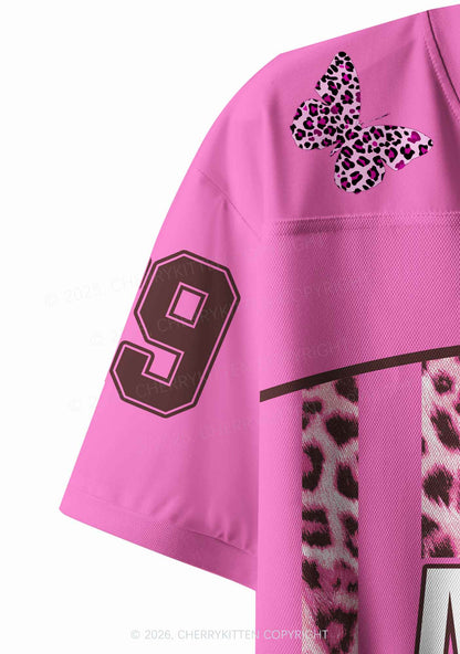 Kiss More Girls Leopard Butterfly Pride Y2K Crop Sport Jersey Shirts Cherrykitten