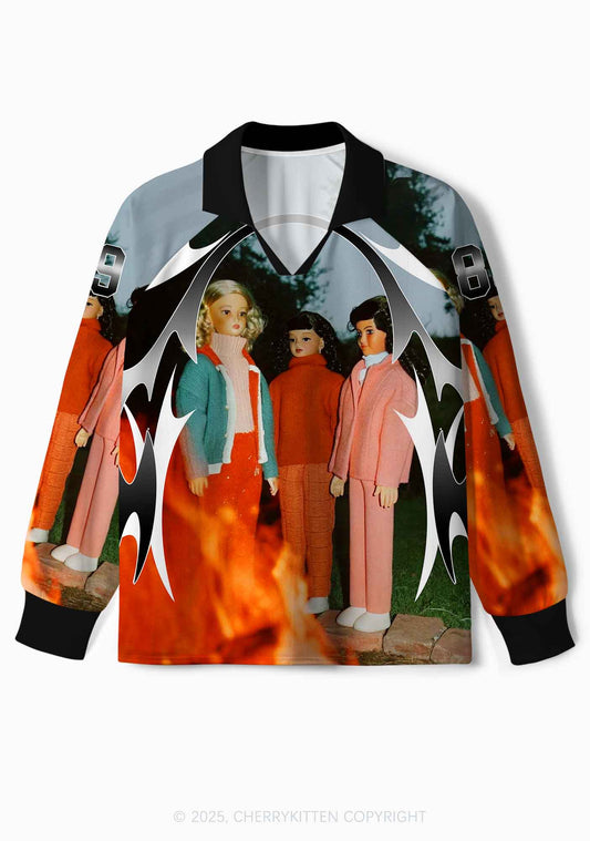 Custom Doll Flame Y2K Long Sleeve Sport Jersey Shirts Cherrykitten