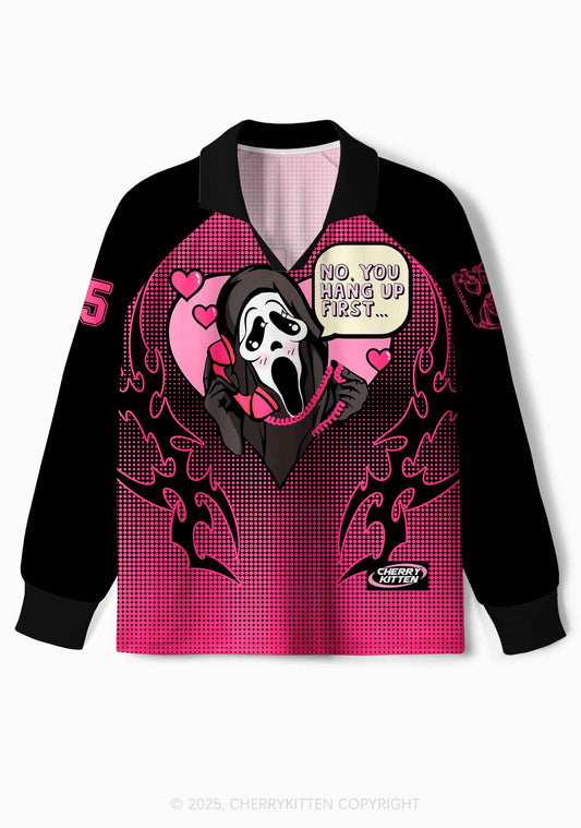 Halloween Custom Pink Horror Hang Up Heart Y2K Long Sleeve Sport Jersey Shirts Cherrykitten