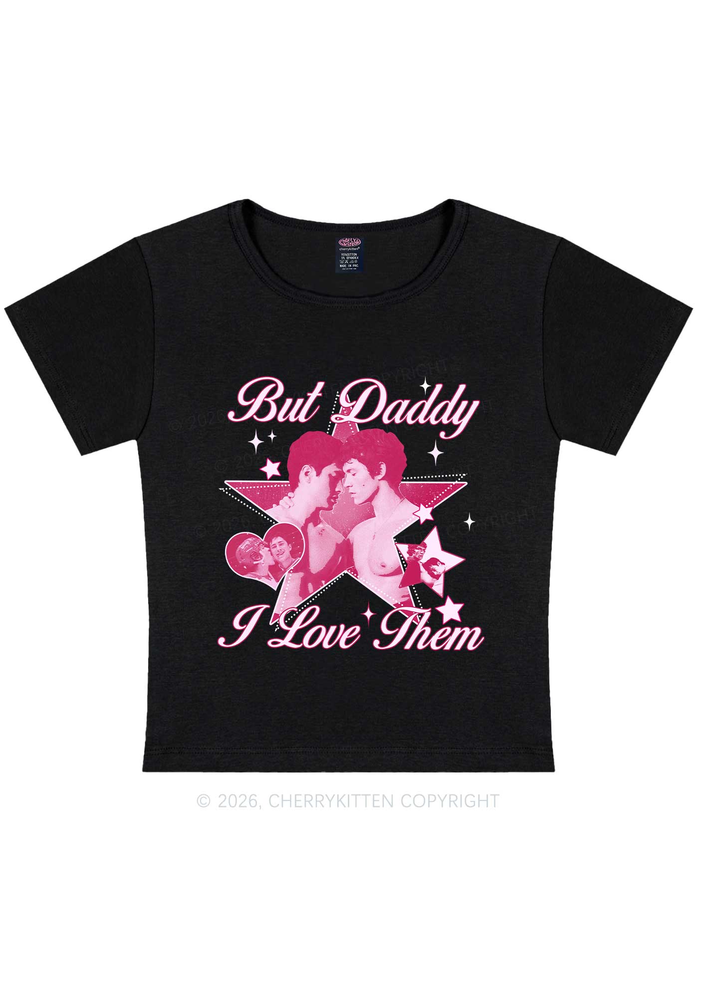 But Daddy I Love Them Star HR Y2K Baby Tee Cherrykitten