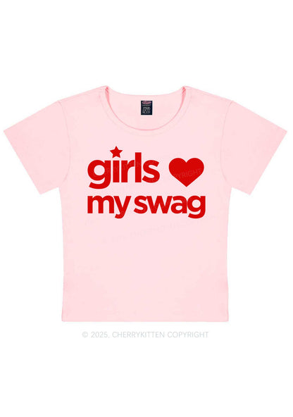 Girls Love My Swag Pride Y2K Baby Tee Cherrykitten