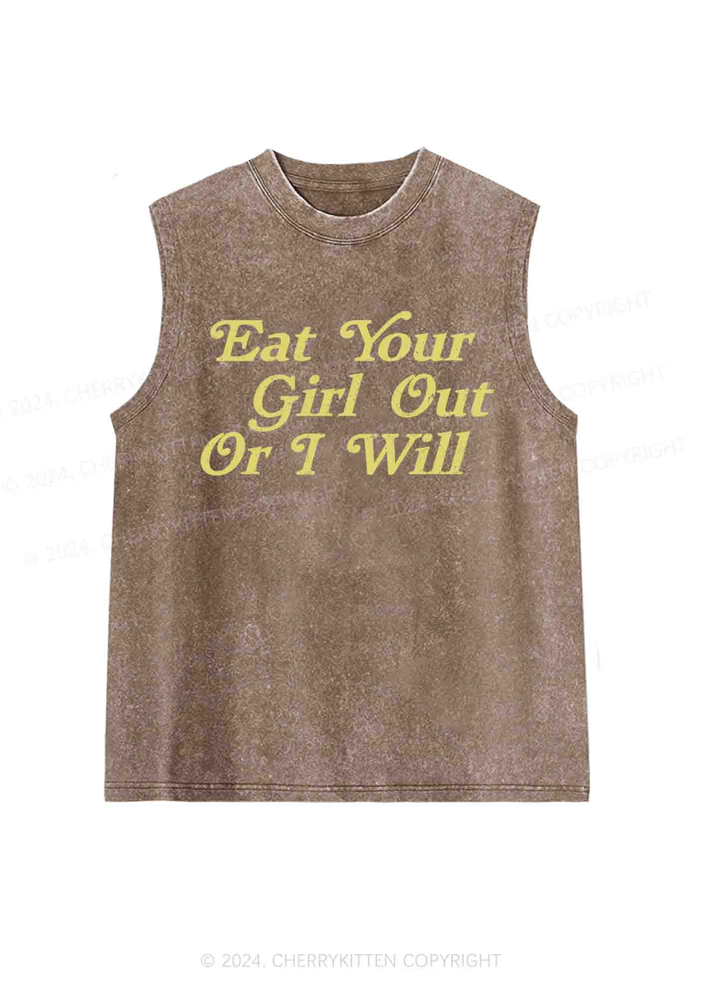 Eat Your Girl Out Y2K Washed Tank Cherrykitten