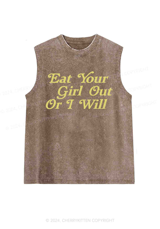 Eat Your Girl Out Y2K Washed Tank Cherrykitten