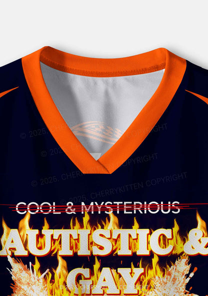 Autistic Gay Skeleton Pride Y2K Crop Sport Jersey Shirts Cherrykitten