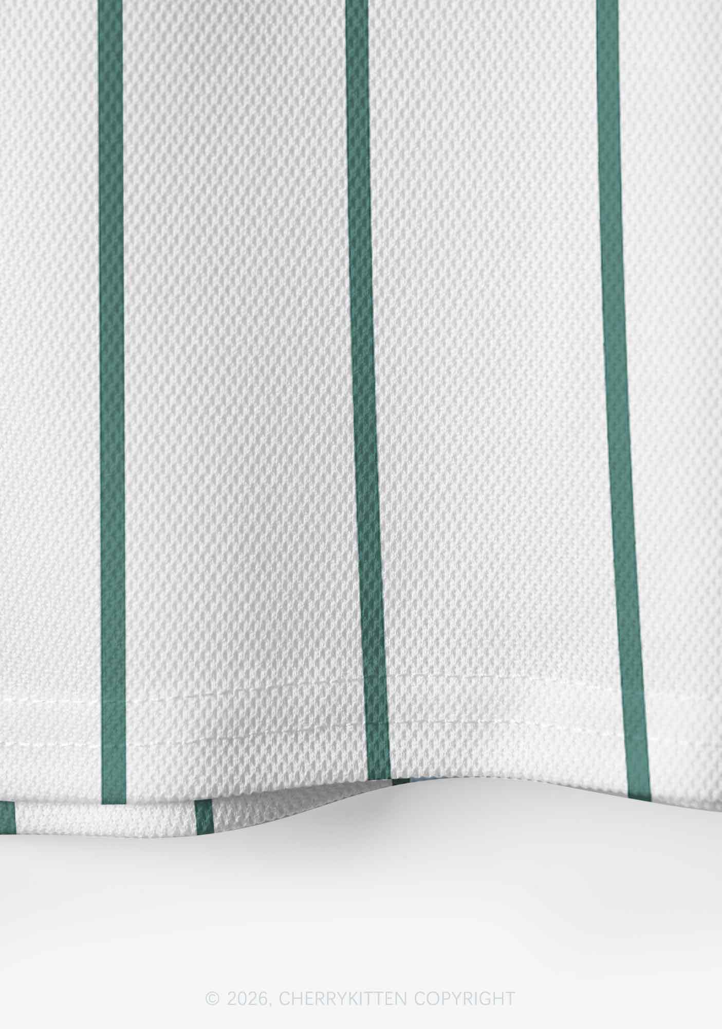 Green Stripes Bisexual Mess Pride Y2K Crop Sport Jersey Shirts Cherrykitten
