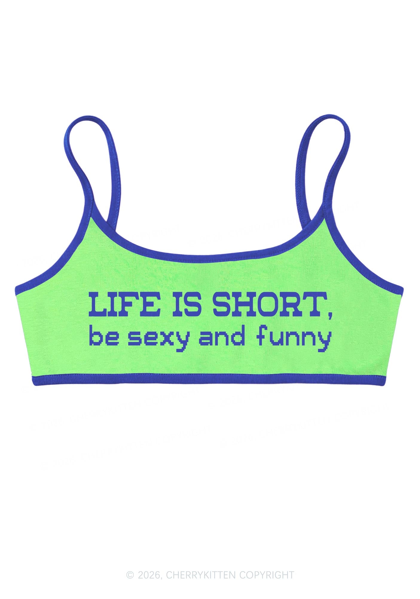 Life Is Short Y2K Super Crop Cami Cherrykitten