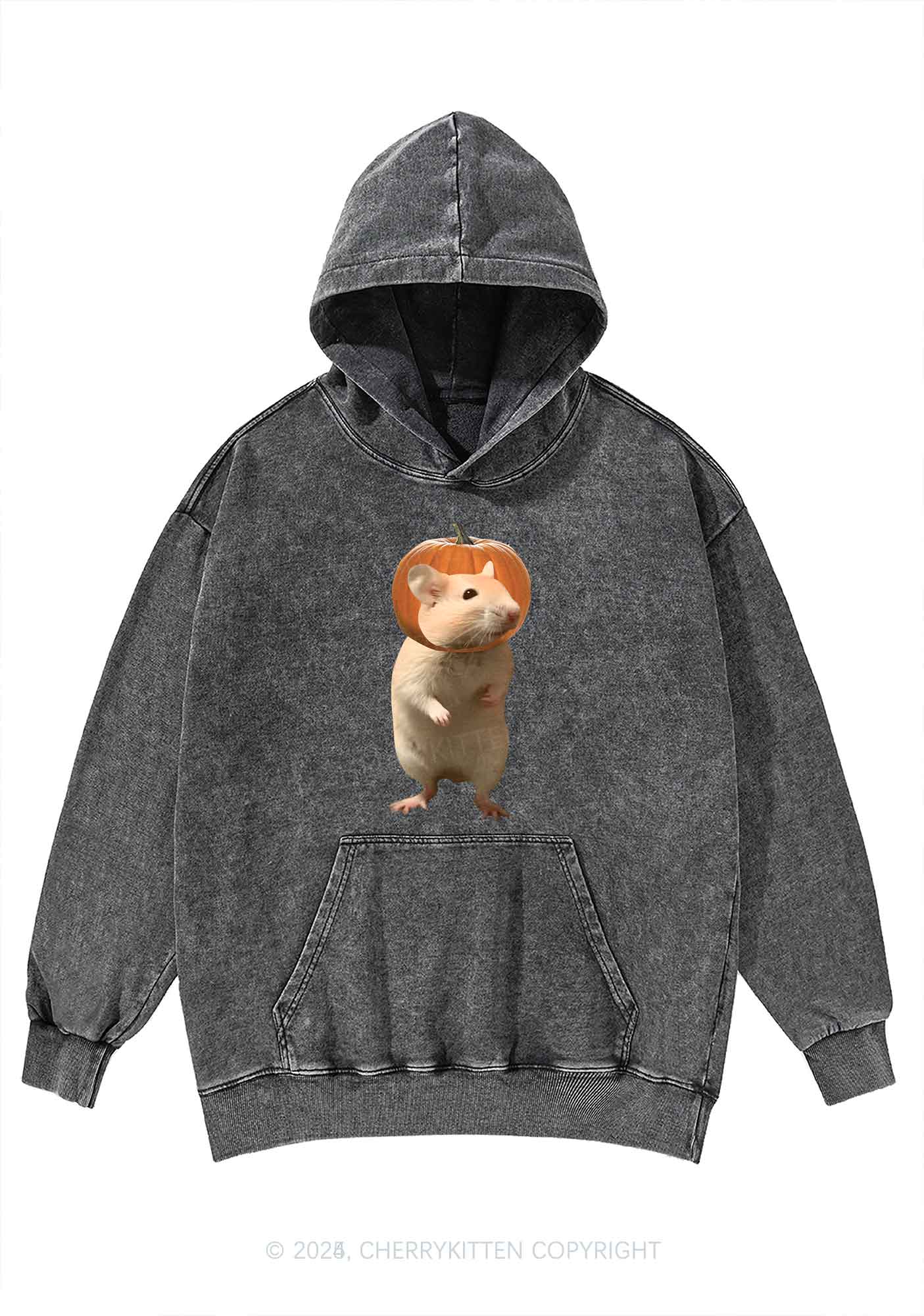Halloween Silly Ratz Y2K Washed Hoodie Cherrykitten
