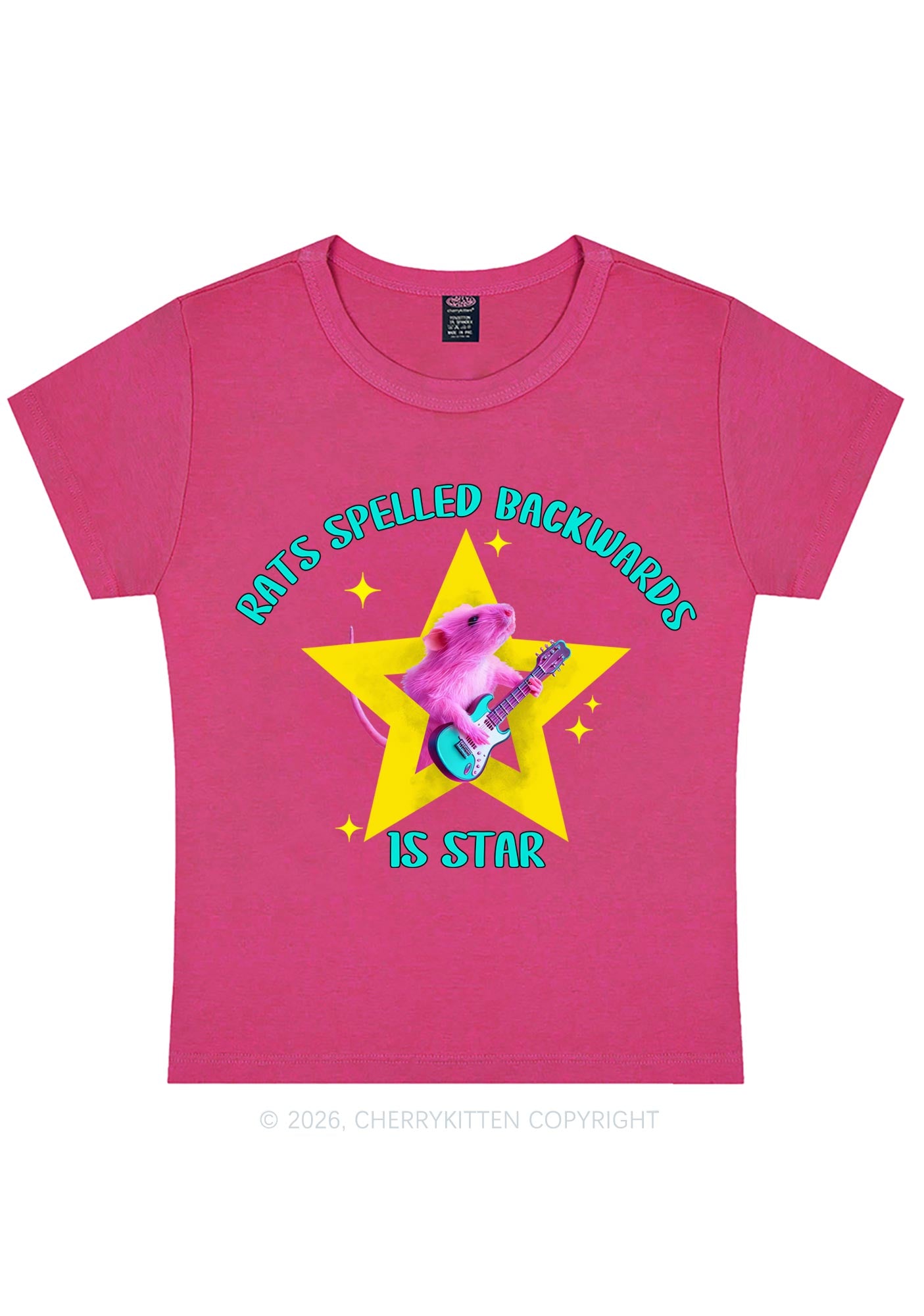 Rats Spelled Backwards Is Star Y2K Baby Tee Cherrykitten