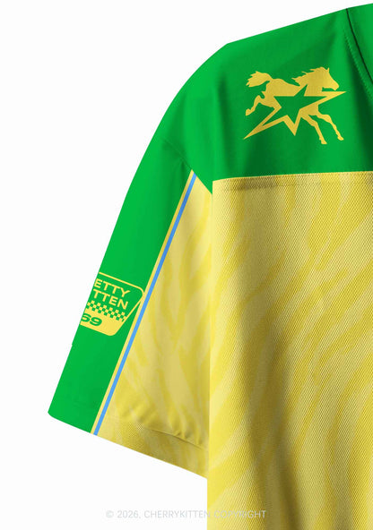 Yellow Gay King Pride Y2K Crop Sport Jersey Shirts Cherrykitten