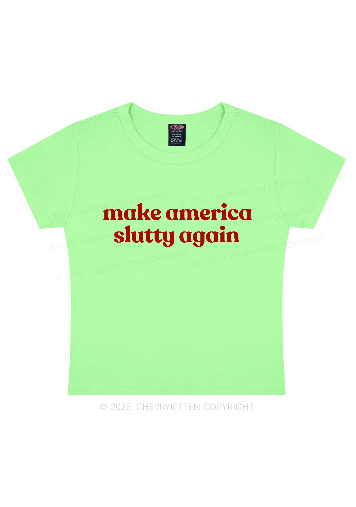 Make America Slxtty Again Y2K Baby Tee Cherrykitten