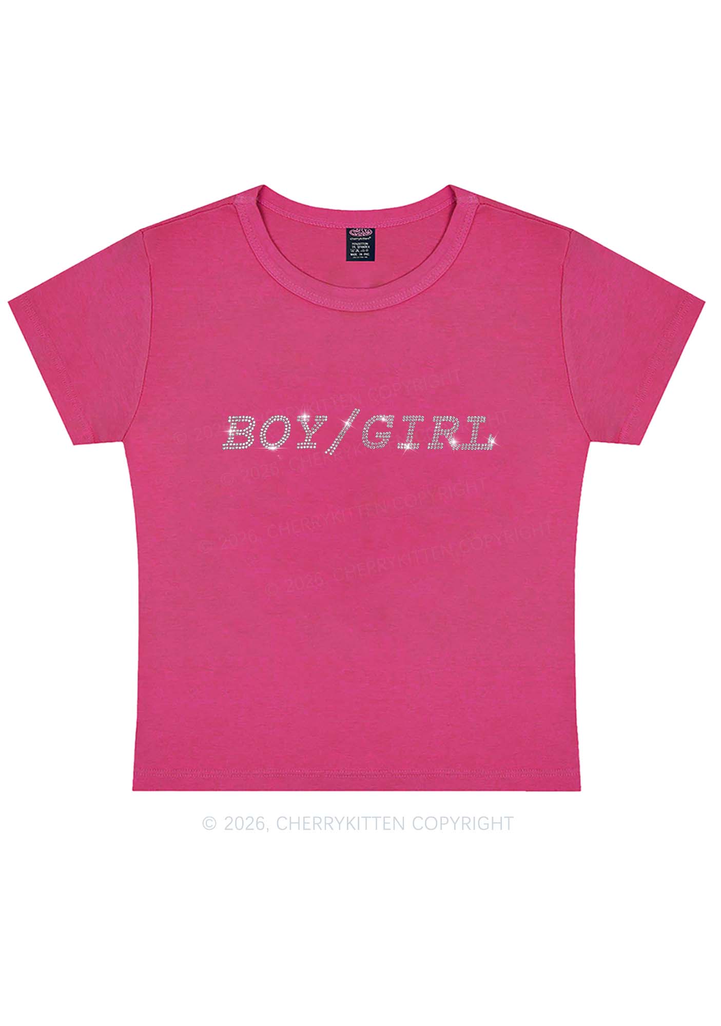 Rhinestone Boy Or Girl Pride Y2K Baby Tee Cherrykitten