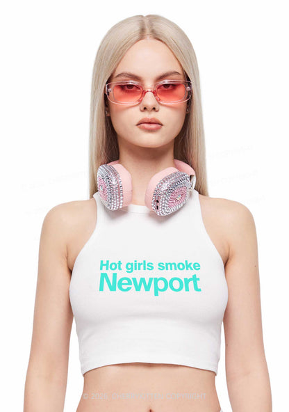 Hot Girls Smoke Y2K Crop Tank Top Cherrykitten