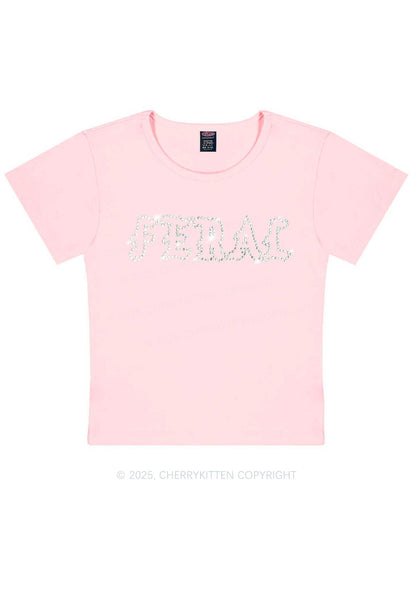 Rhinestone Feral Y2K Baby Tee Cherrykitten