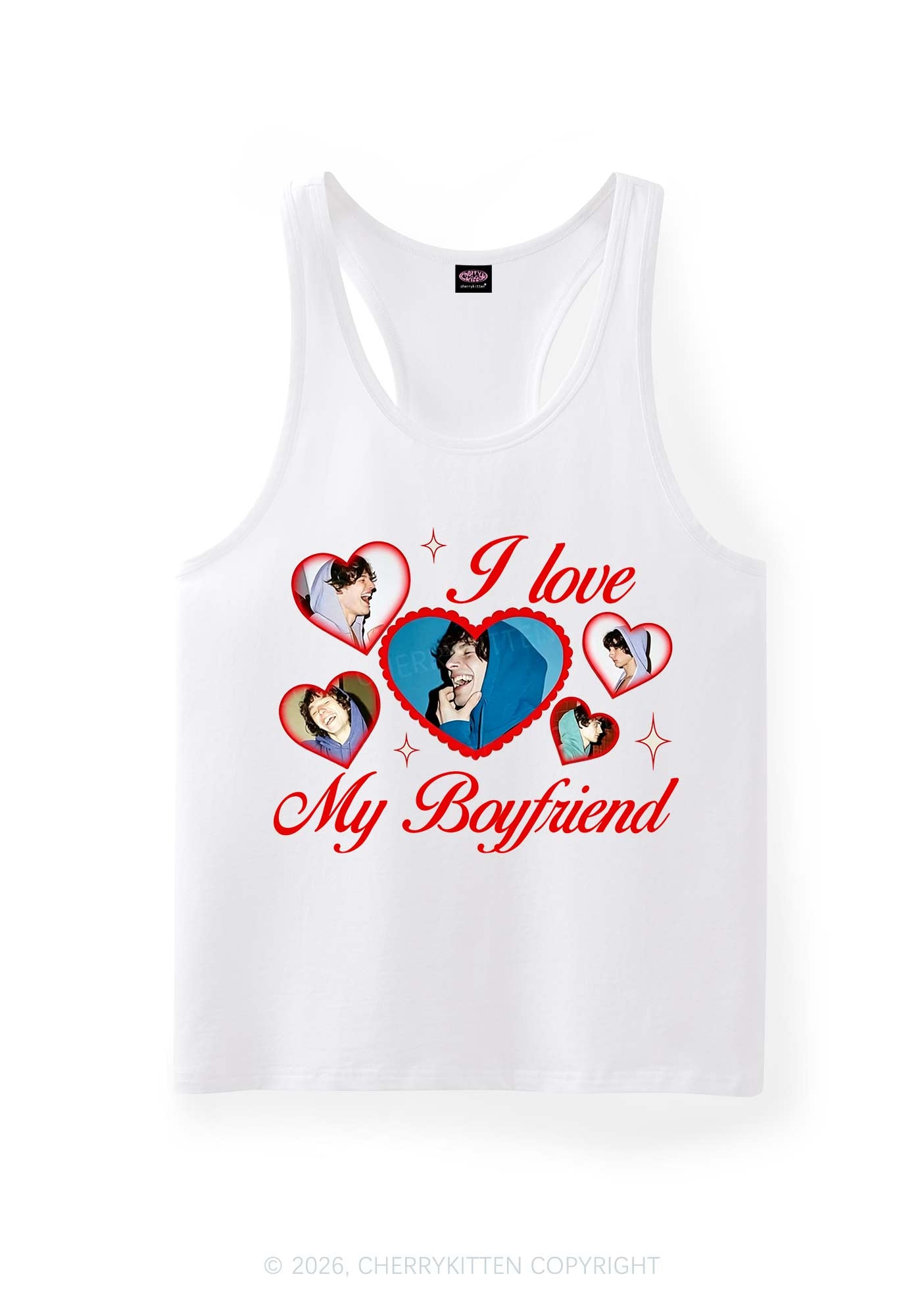 Custom Boyfriend Photos Y2K Men Racerback Tank Top Cherrykitten