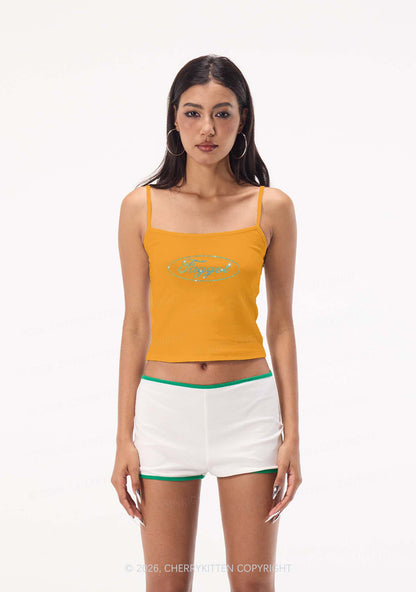 Rhinestone Oval Faggot Pride Y2K Spaghetti Strap Cami Cherrykitten