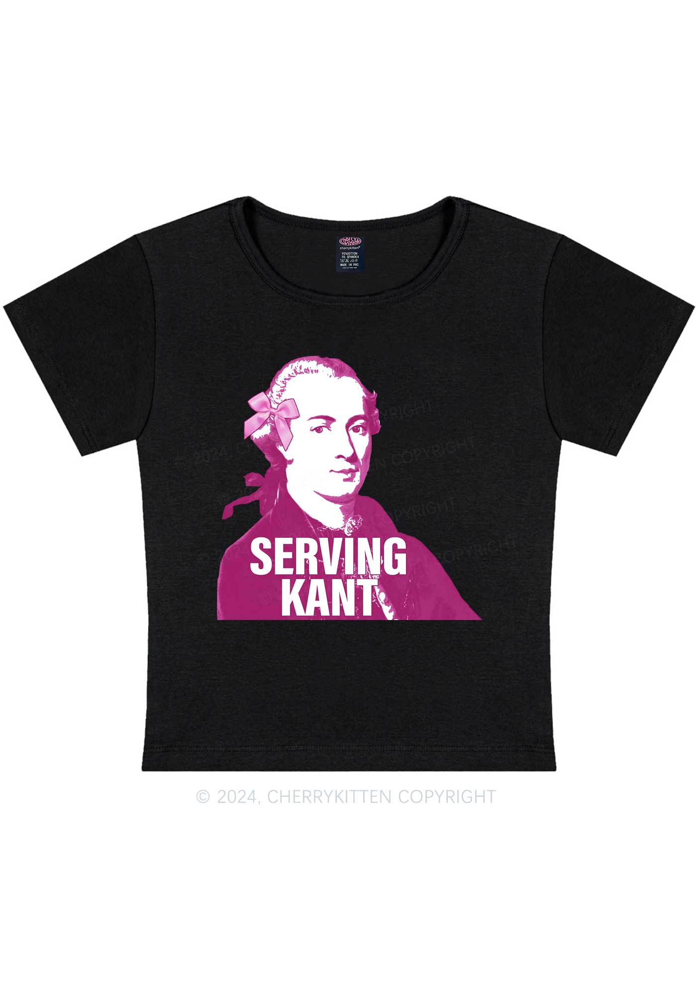 Serving Kant Y2K Baby Tee Cherrykitten