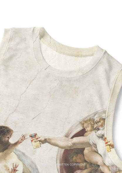 God And Rat Y2K Mesh Muscle Tank Cherrykitten