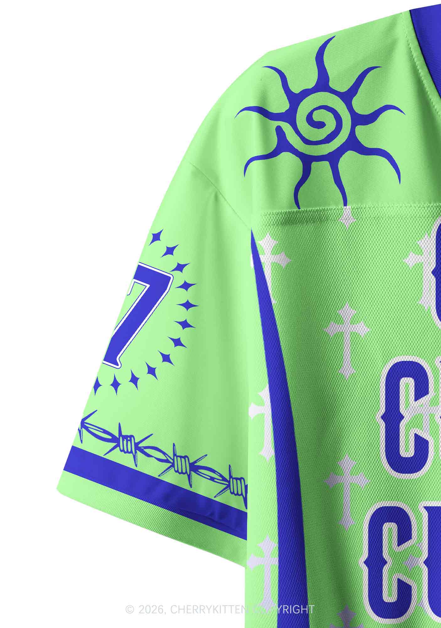 Cxxt Sun Moon Rising Y2K Crop Sport Jersey Shirts Cherrykitten