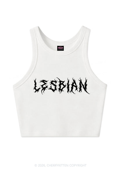 Punk Lesbian Pride Y2K Crop Tank Top Cherrykitten