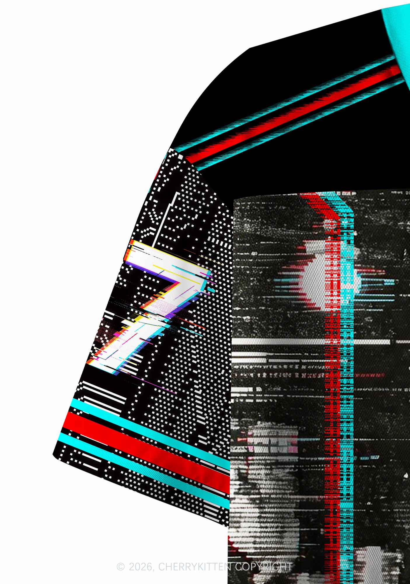 Retro Glitch DJ Duck Y2K Crop Sport Jersey Shirts Cherrykitten