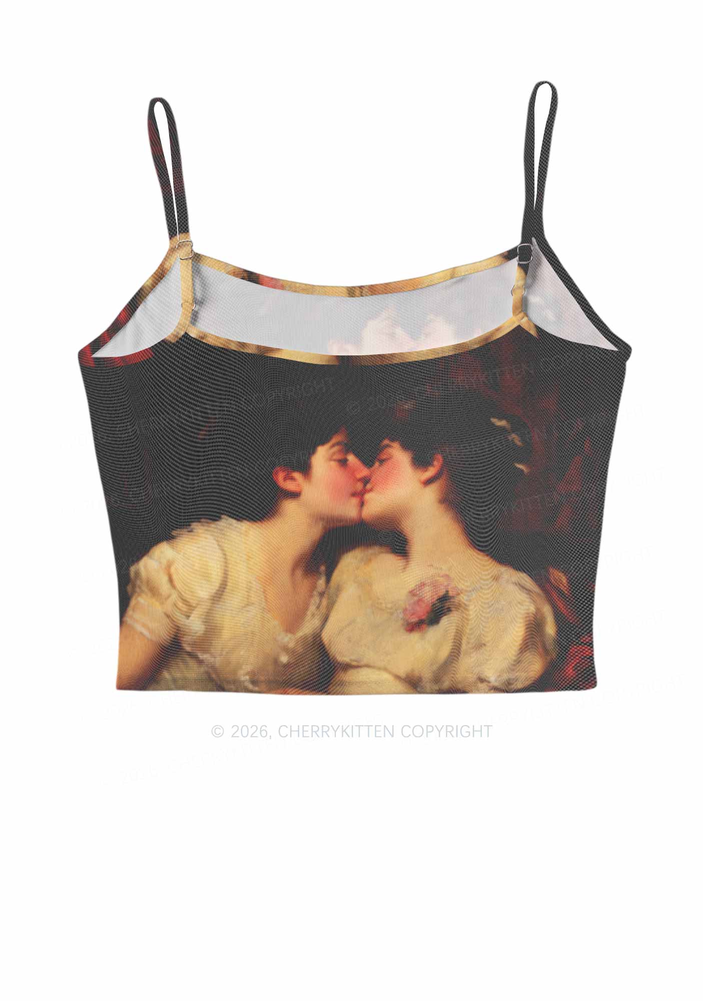 Vintage Women Kissing Pride Y2K Mesh Cami Tank Cherrykitten