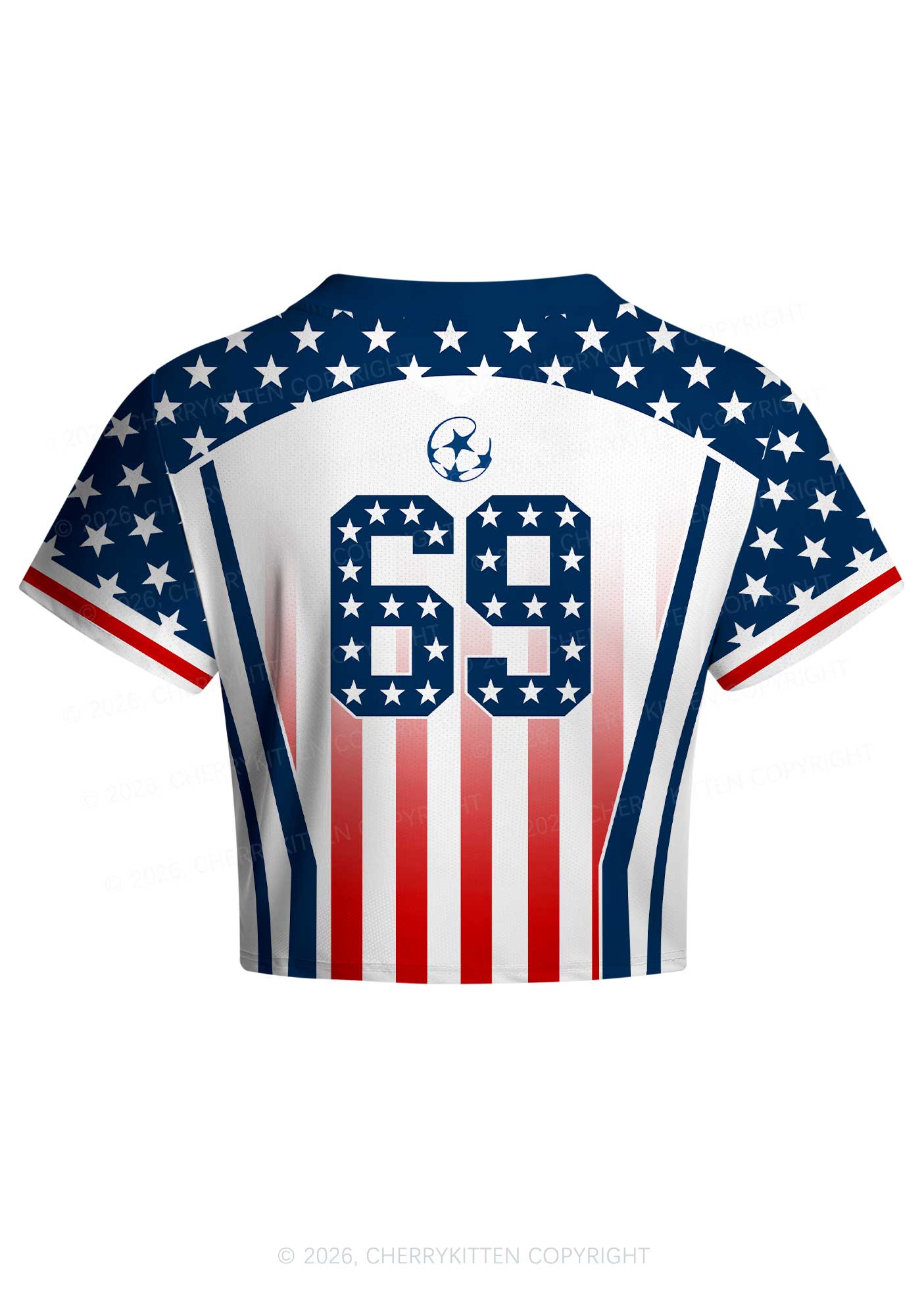 Custom American Flag Y2K Crop Football Jersey Shirts Cherrykitten