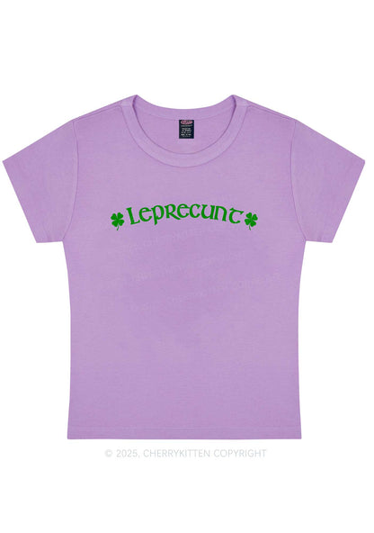 Leprecunt St Patricks Y2K Baby Tee Cherrykitten