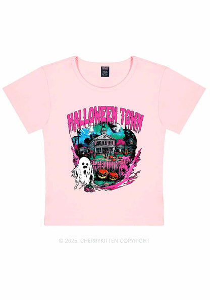 Halloween Ghost Town Y2K Baby Tee Cherrykitten
