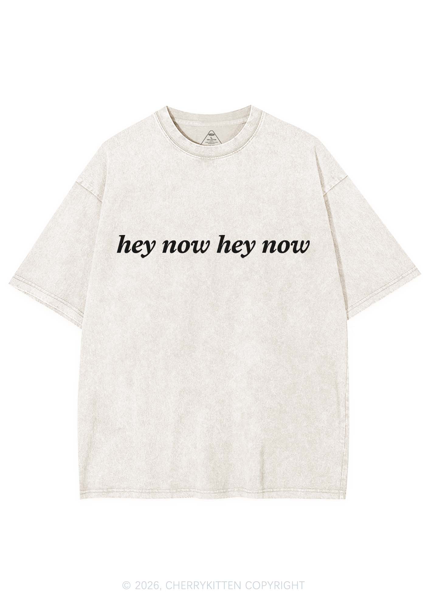 Hey Now Y2K Shirts Washed Tee Cherrykitten