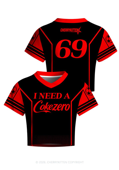 I Need A Zero Cola Y2K Crop Football Jersey Shirts Cherrykitten