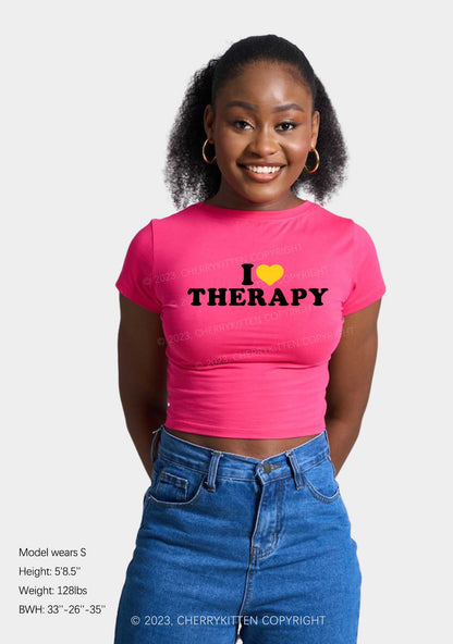 I Love Therapy Y2K Baby Tee Cherrykitten