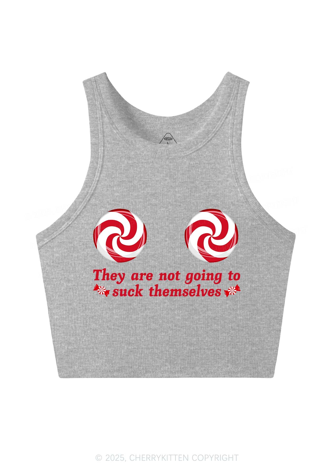 Christmas Suxk Themselves Y2K Crop Tank Top Cherrykitten