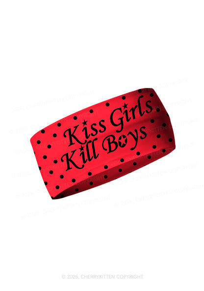 Kiss Girls Kill Boys Pride Y2K Print Headband Cherrykitten