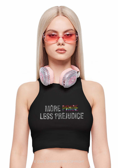 Rhinestone More Pride Less Prejudice Pride Y2K Crop Tank Top Cherrykitten
