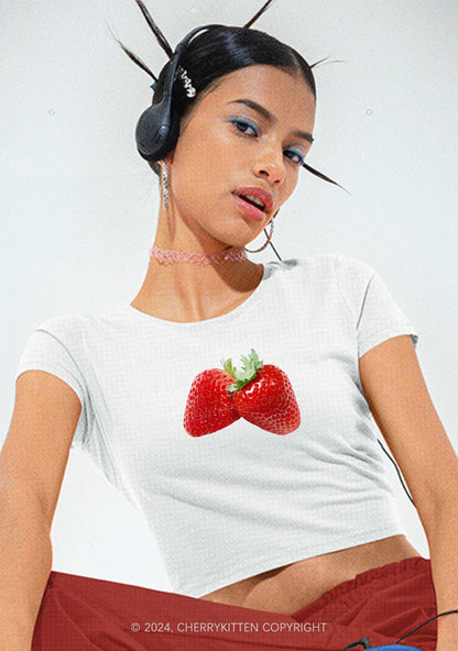 Pretty Strawberry Y2K Baby Tee Cherrykitten