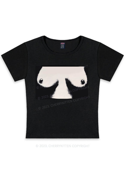 Curvy Txts In Frame Y2K Baby Tee Cherrykitten