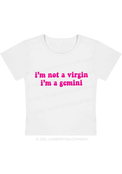 Curvy Custom Zodiac I'm Not A Virgin Y2K Baby Tee Cherrykitten