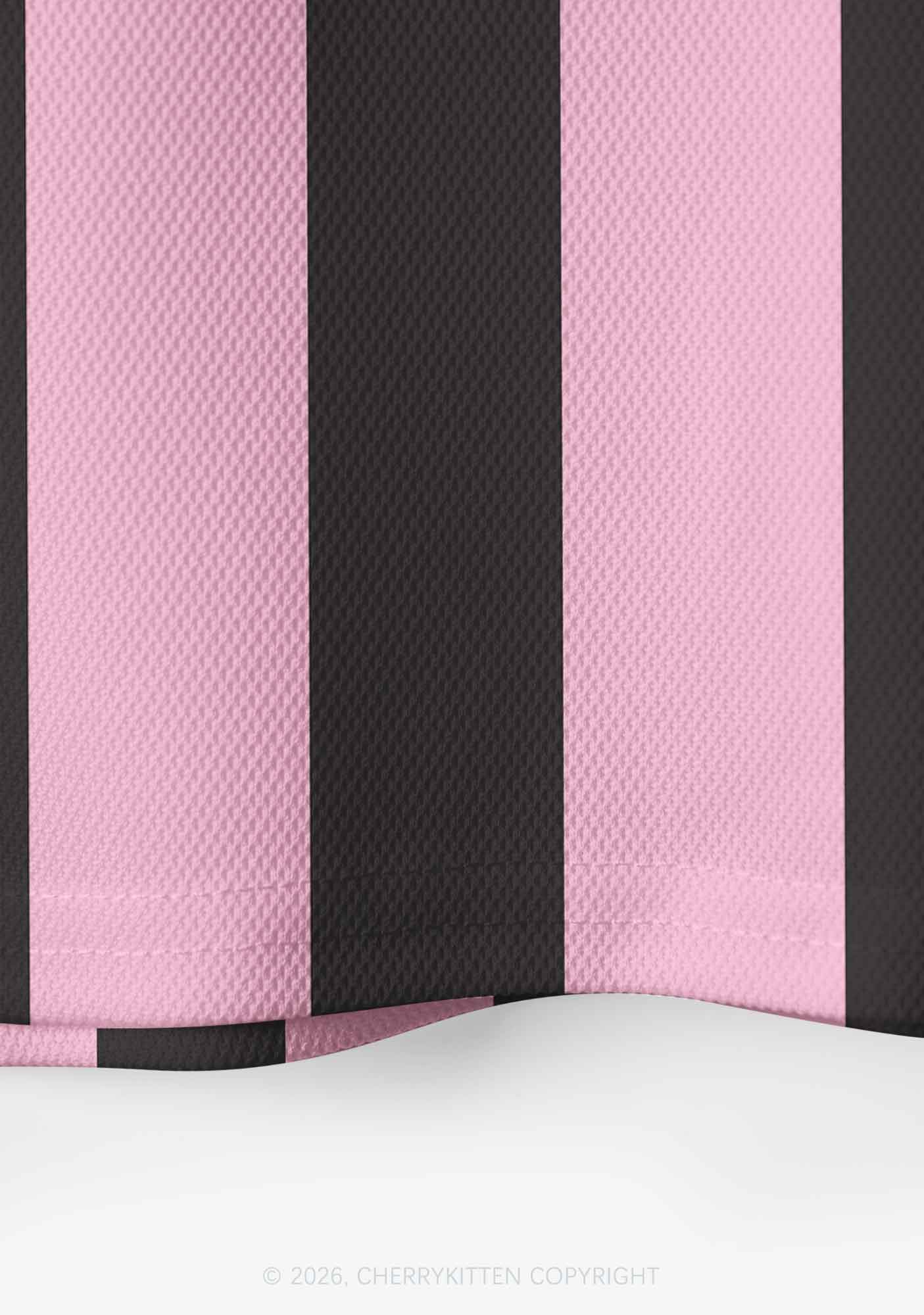 Pink Stripes She Them Txtties Pride Y2K Crop Sport Jersey Shirts Cherrykitten